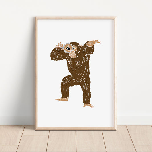 Chimp with a Magnifying Glass - No Ordinary Safari Print