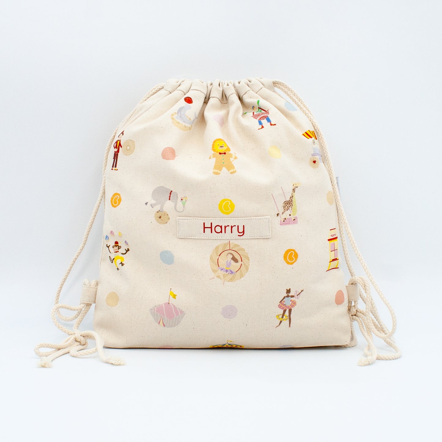 Personalised Children's Drawstring Bag - Circus Tea Party