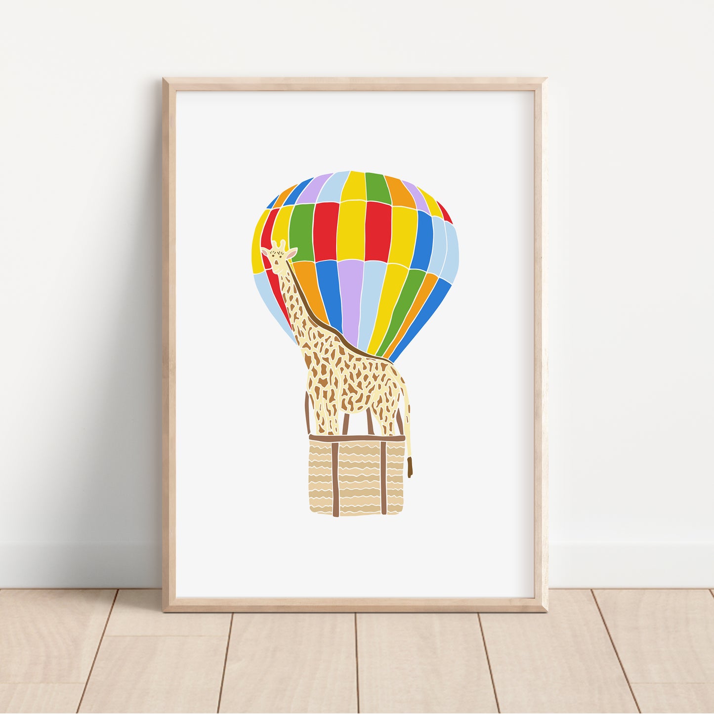 Giraffe in a Hot Air Balloon - No Ordinary Safari Print