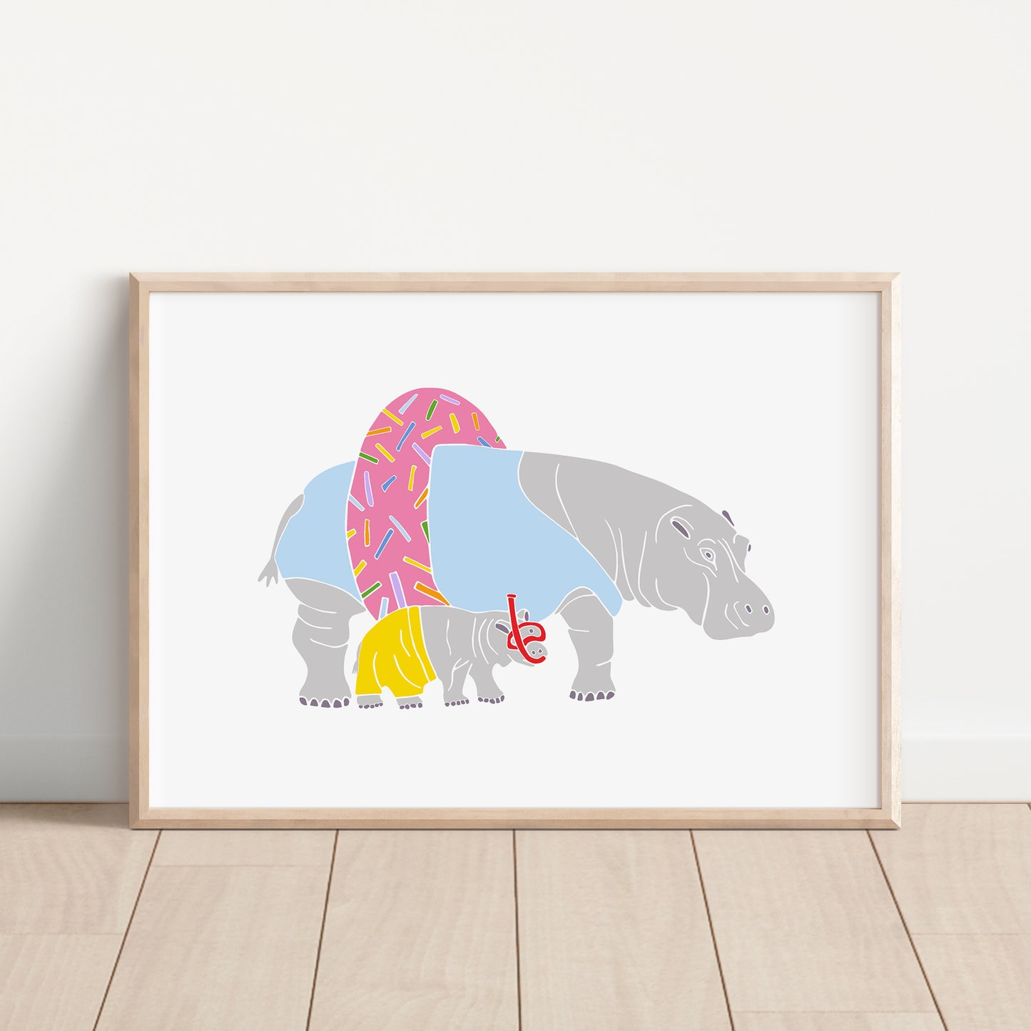 Hippos in Bathers - No Ordinary Safari Print