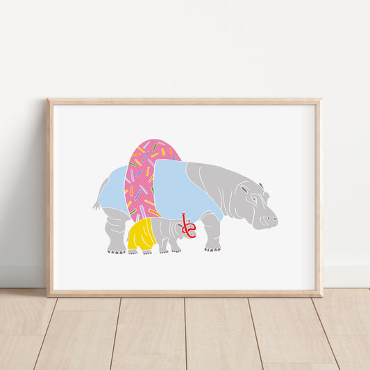 Hippos in Bathers - No Ordinary Safari Print