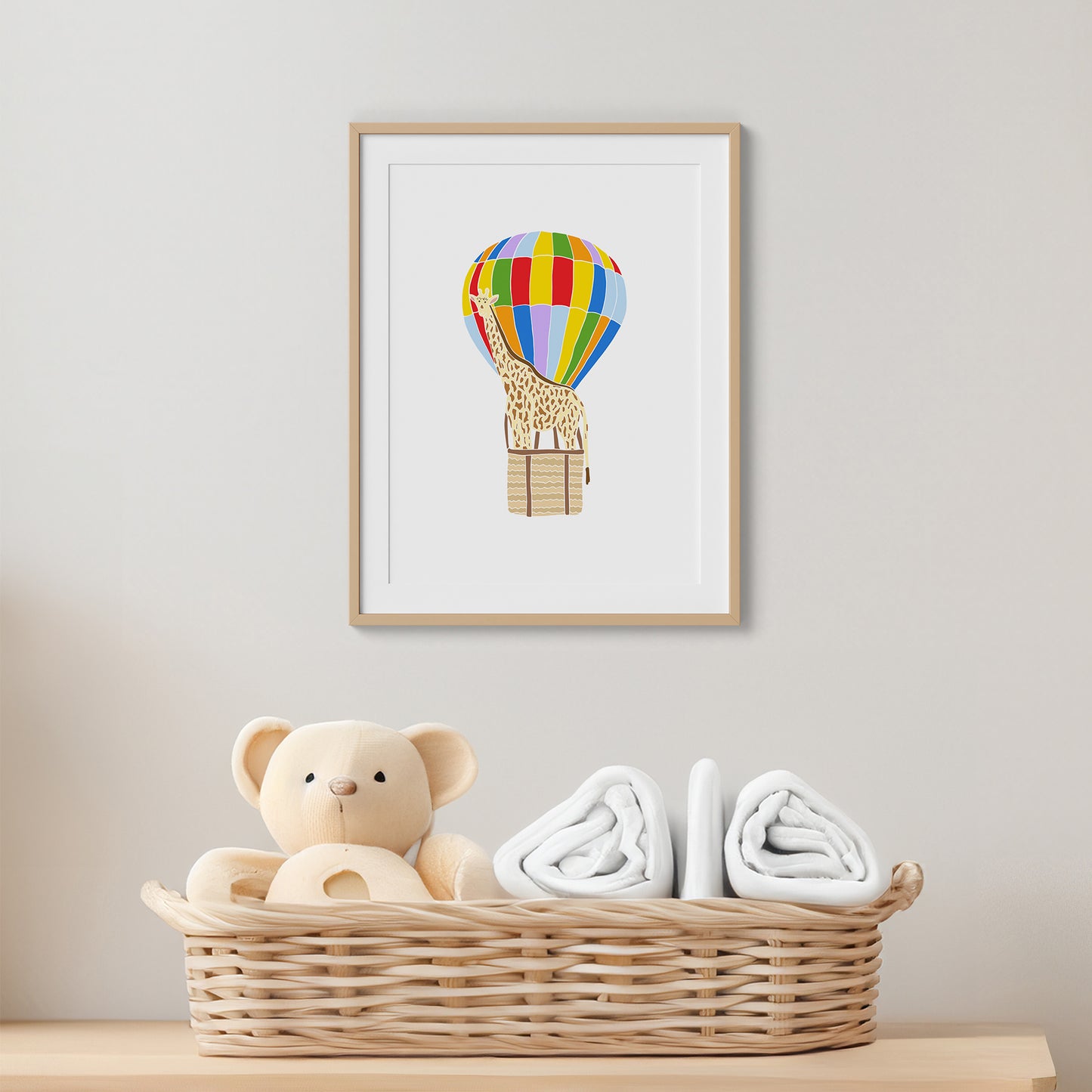 Giraffe in a Hot Air Balloon - No Ordinary Safari Print