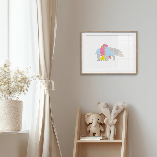 Hippos in Bathers - No Ordinary Safari Print