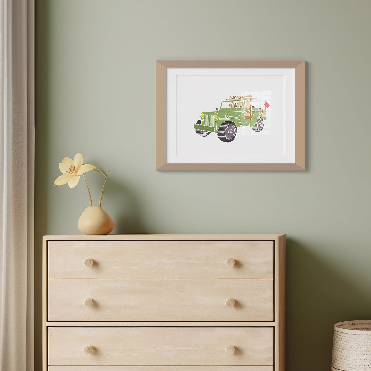 Meerkats Driving a Jeep - No Ordinary Safari Print