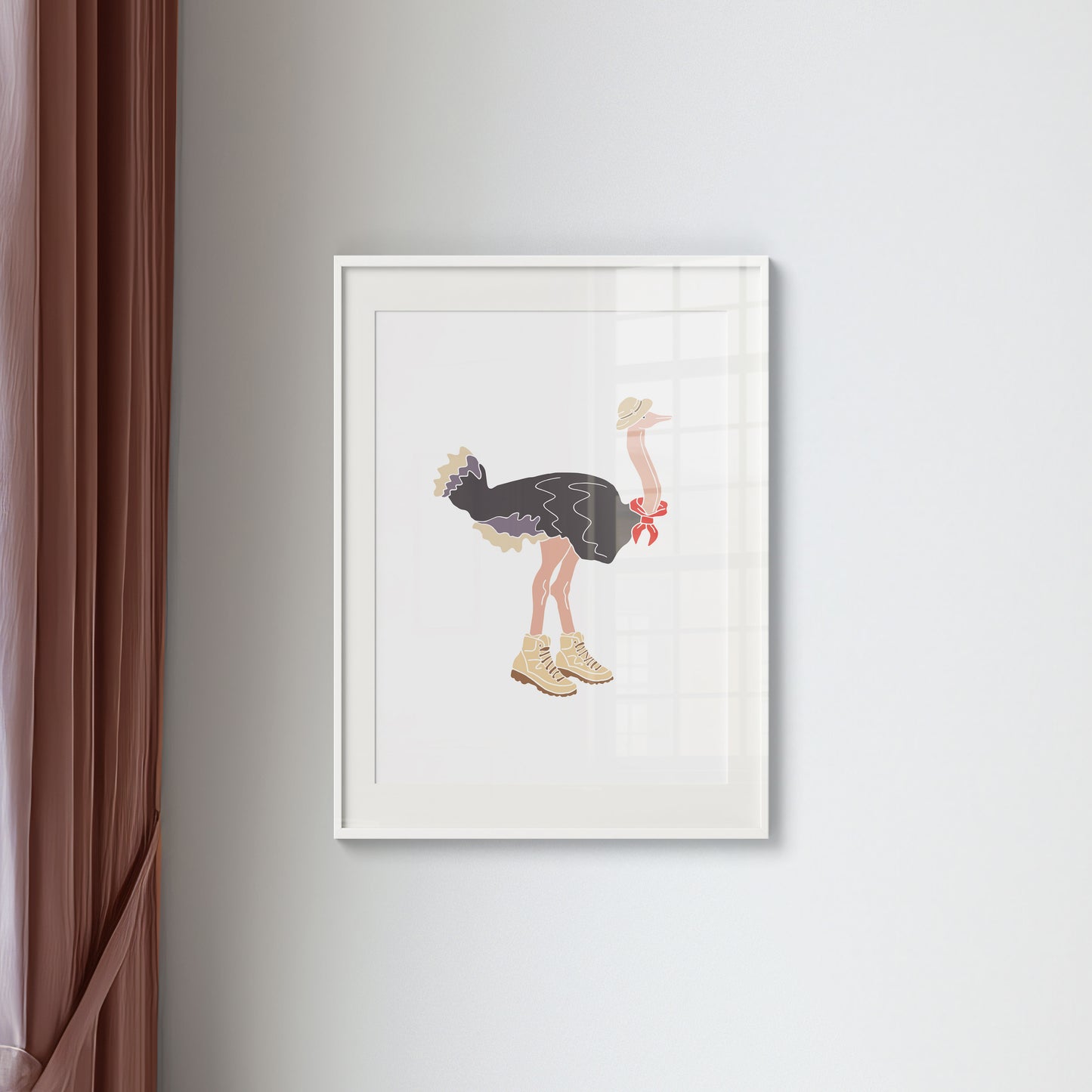 Ostrich in Boots - No Ordinary Safari Print