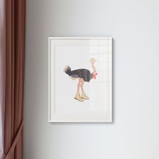 Ostrich in Boots - No Ordinary Safari Print