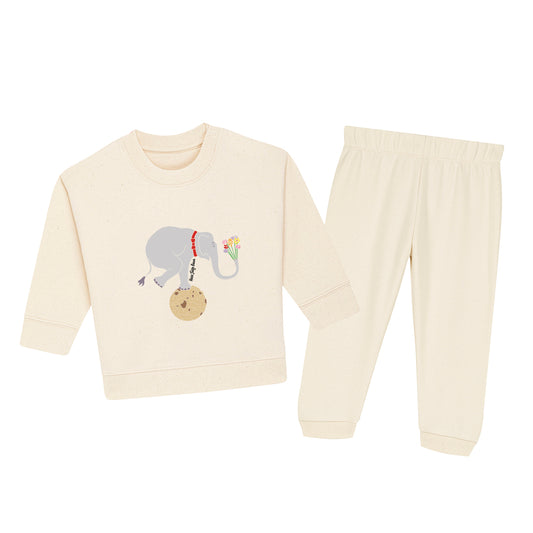 Organic Cotton Kids Sweater Set - Balancing Elephant