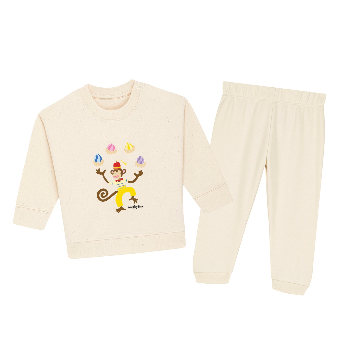 Organic Cotton Kids Sweater Set - Ice Gem Monkey