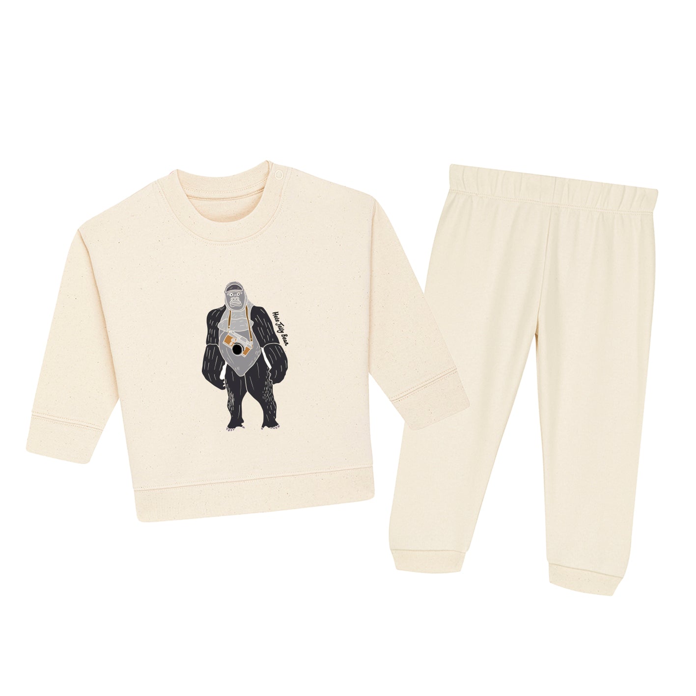 Organic Cotton Kids Sweater Set - Gorilla with a Camera