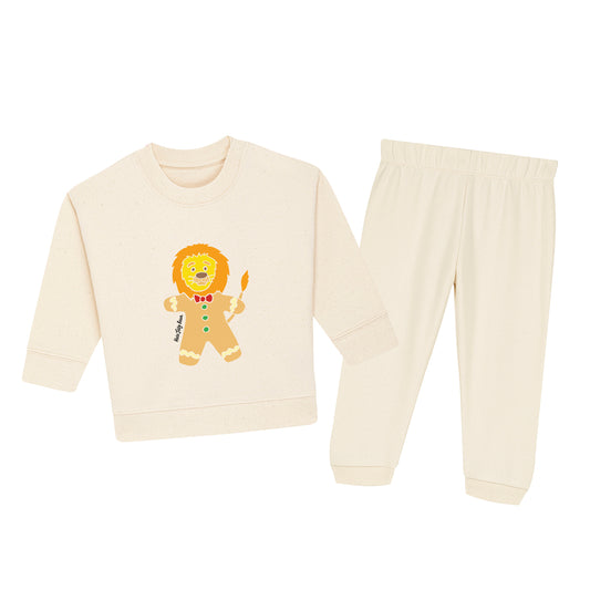 Organic Cotton Kids Sweater Set - Gingerbread Lion