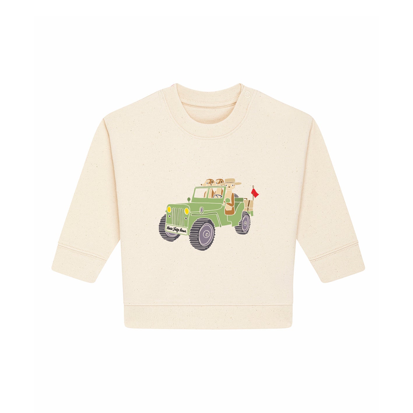 Organic Cotton Kids Sweater Set - Meerkats in a Jeep