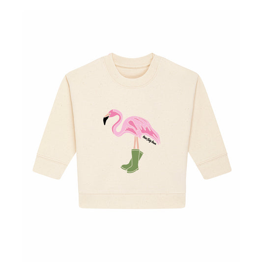 Organic Cotton Kids Sweater Set - Flamingo in Wellies