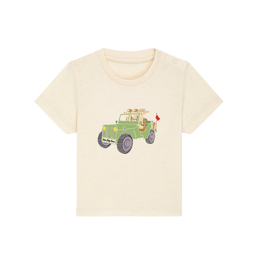 Organic Cotton Kids T-shirt - Meerkats in Jeep