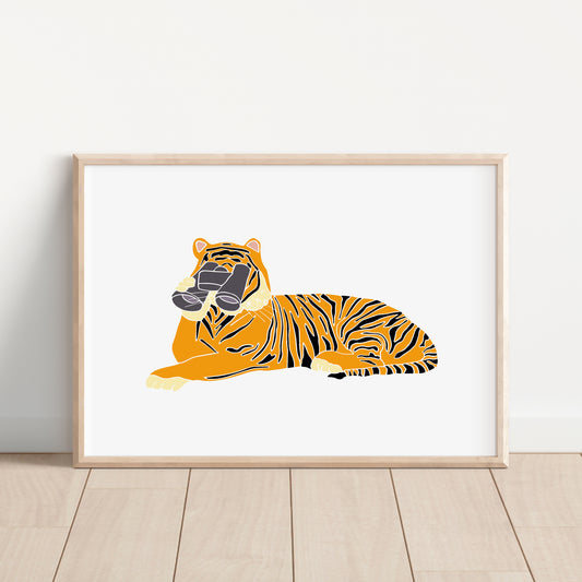 Tiger with Binoculars - No Ordinary Safari Print