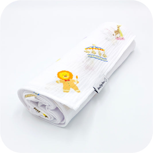Organic Cotton Muslin Swaddle - Circus Tea Party