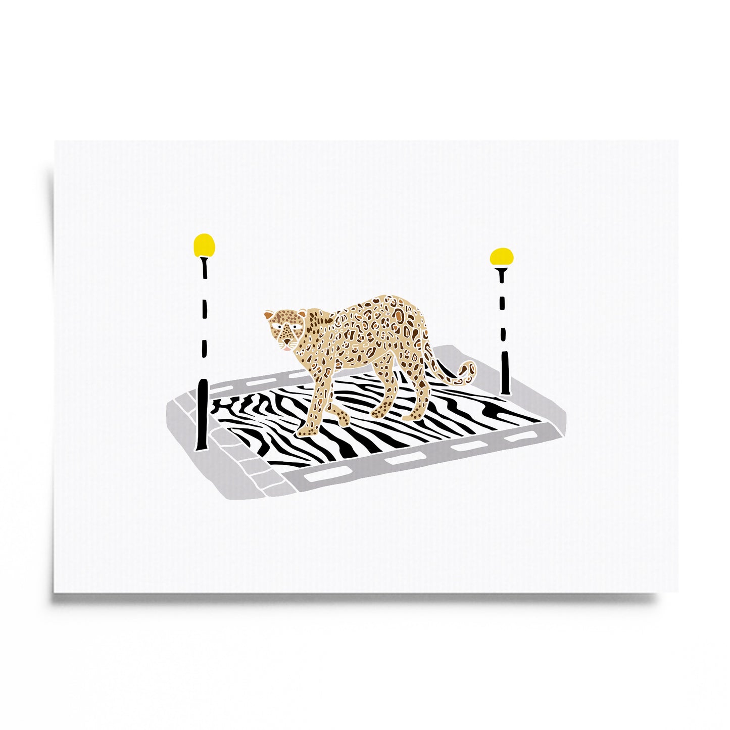 Cheetah on a Zebra Crossing - No Ordinary Safari Print