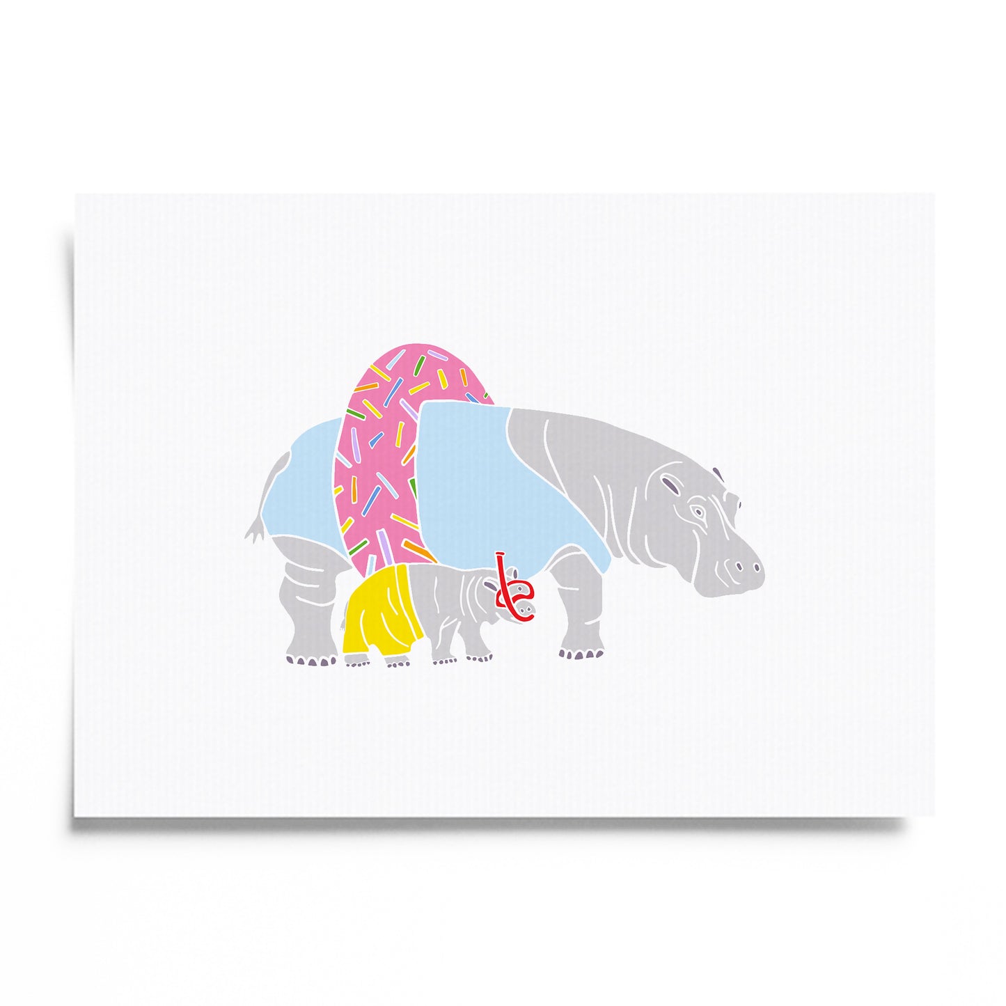Hippos in Bathers - No Ordinary Safari Print