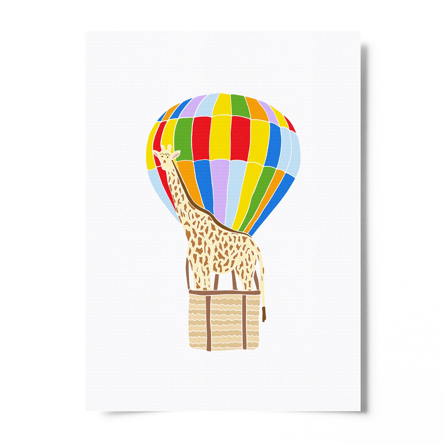 Giraffe in a Hot Air Balloon - No Ordinary Safari Print