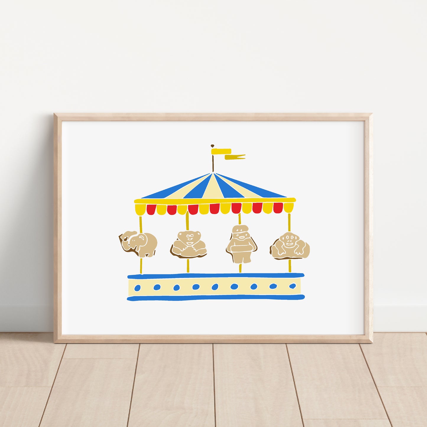 Animal biscuit carousel - Circus Tea Party Print