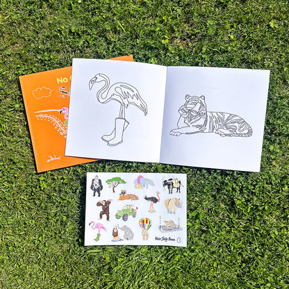No Ordinary Safari Colouring & Story Book Sticker Set
