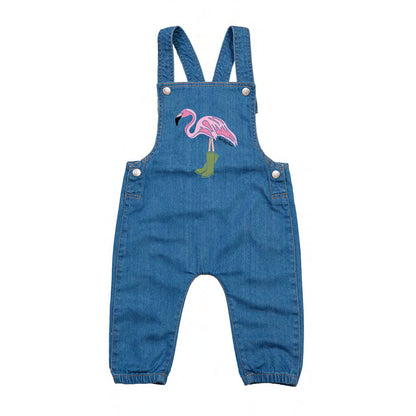 Organic Cotton Kids Denim Dungarees - Gorilla with a Camera