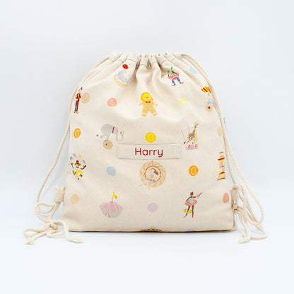 Personalised Children's Drawstring Bag - Circus Tea Party