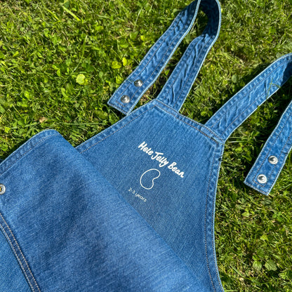 Organic Cotton Kids Denim Dungarees - Gorilla with a Camera