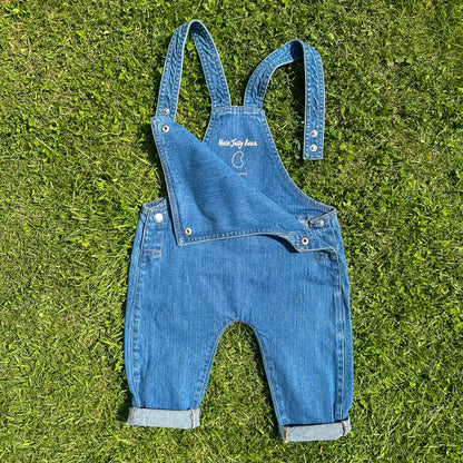 Organic Cotton Kids Denim Dungarees - Gorilla with a Camera