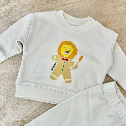 Organic Cotton Kids Sweater Set - Gingerbread Lion