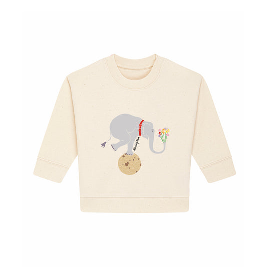 Organic Cotton Kids Sweatshirt - Balancing Elephant