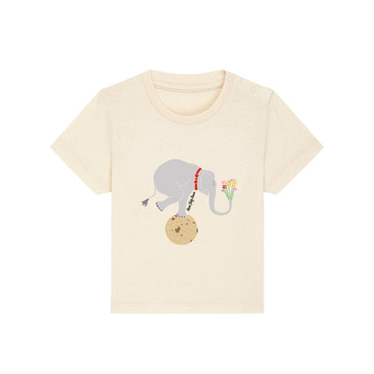 Organic Cotton Kids T-shirt - Balancing Elephant