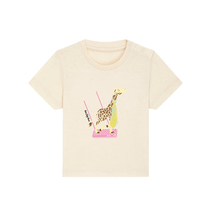 Organic Cotton Kids T-shirt - Pink Wafer Giraffe