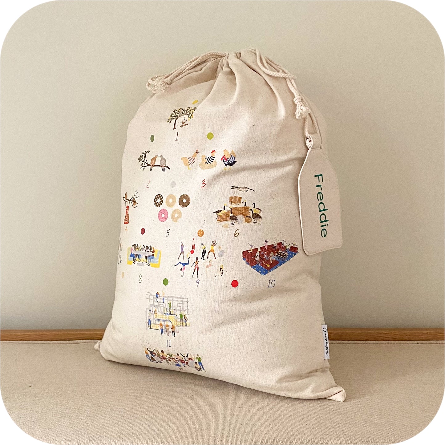 Personalised Christmas Sack - 12 Days of Christmas