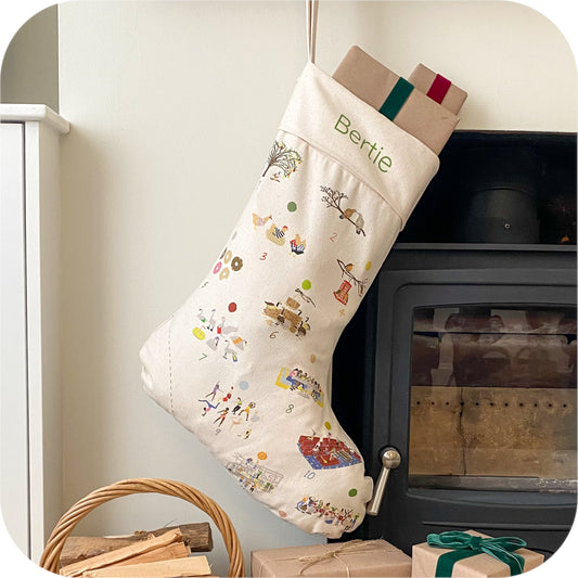 Personalised Christmas Stocking - 12 Days of Christmas