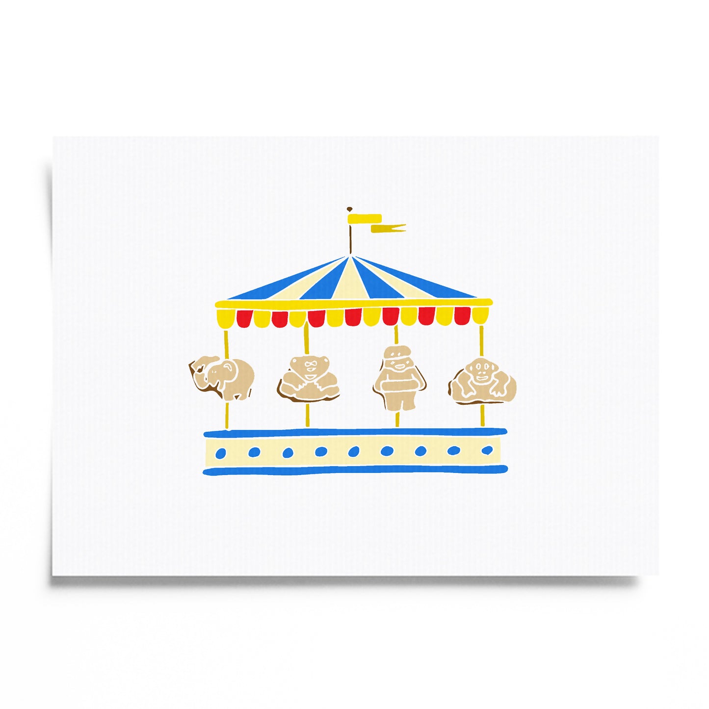 Animal biscuit carousel - Circus Tea Party Print