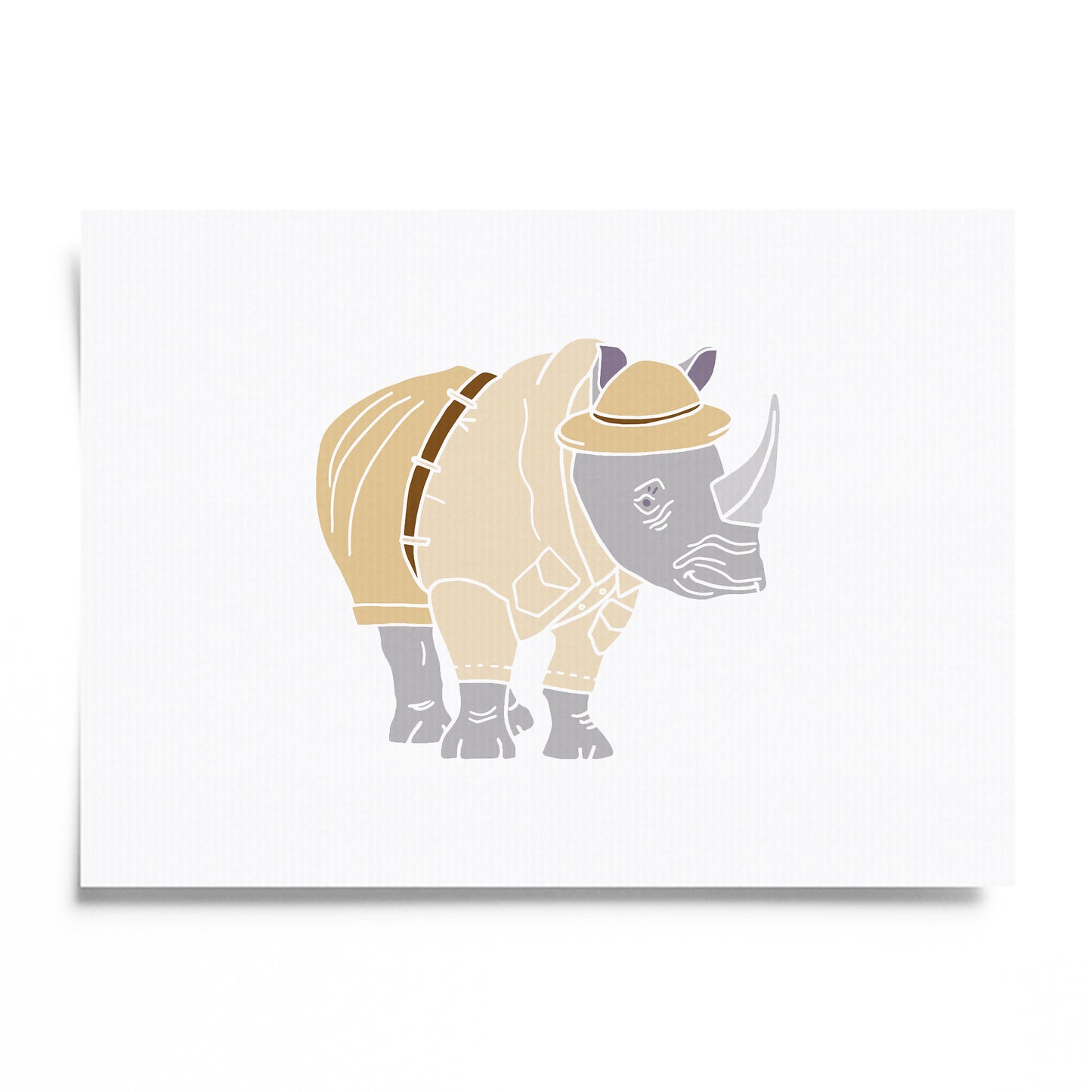 Rhino in Safari Suit - No Ordinary Safari Print