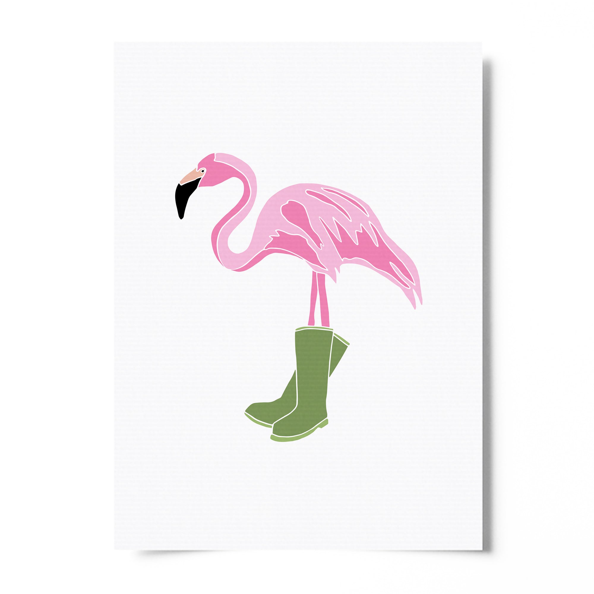 Flamingo in Wellies No Ordinary Safari Print Hele Jelly Bean