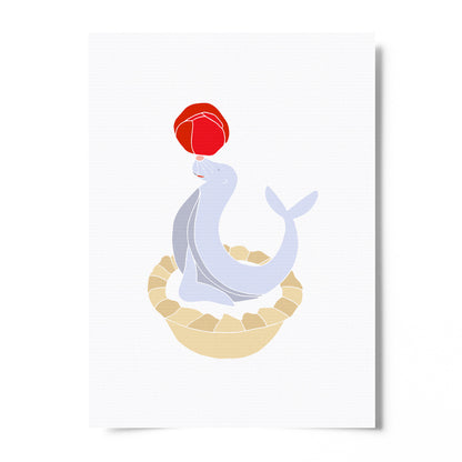 Cherry Bakewell Seal - Circus Tea Party Print