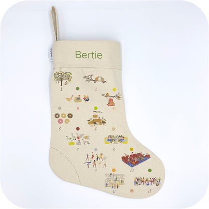 Personalised Christmas Stocking - 12 Days of Christmas