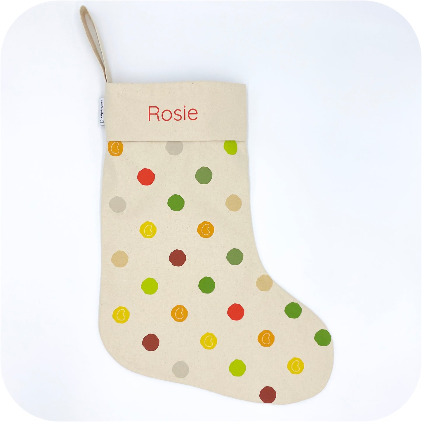 Personalised Christmas Stocking - Christmas Polka Dot